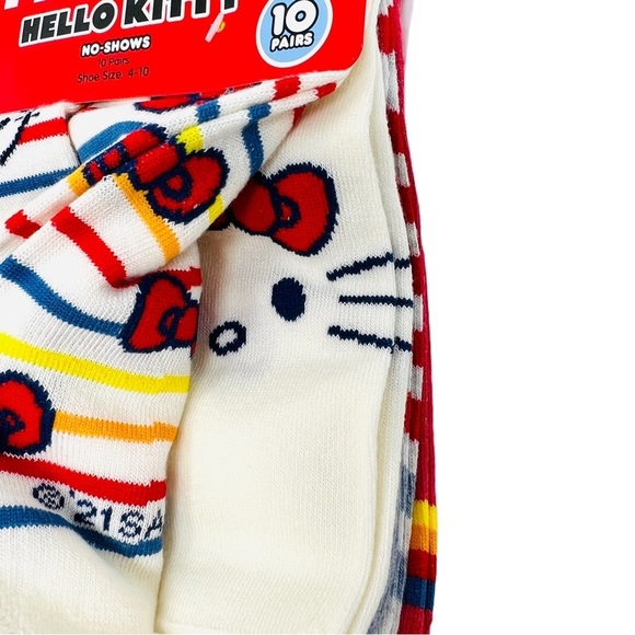 Hello Kitty Womens No Show Socks 10 Pack - Picture 9 of 11